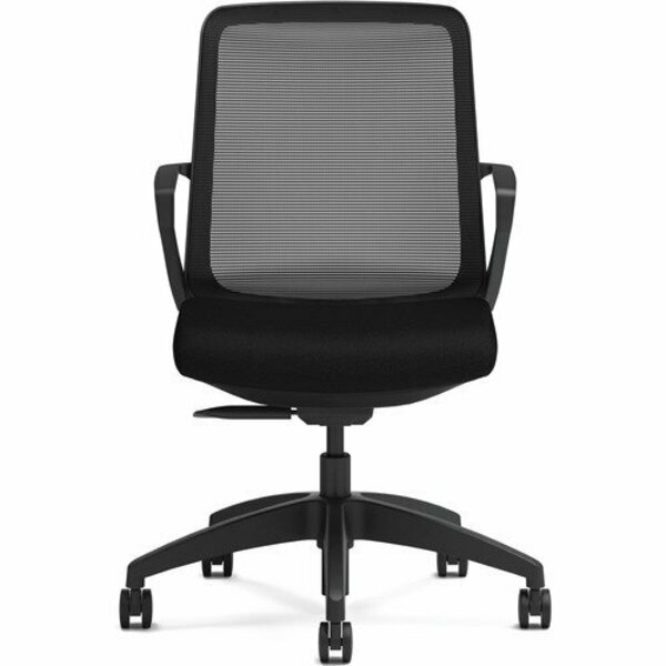 The Hon Co Task Chair, Black Fabric, 27inx27inx41in, BK Frame/BK Mesh Back HONCLQIMCU10T